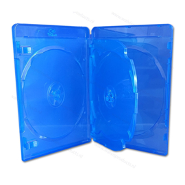 Standard 14 mm 4-BR (Blu-Ray) Box, colour: transparent-blue
