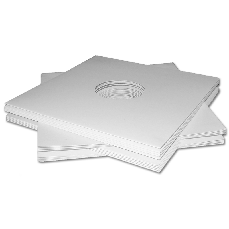 Card 10" Vinyl Record Album Sleeve with centre holes, white 300 grs. card