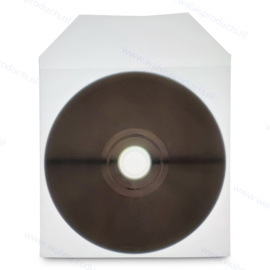 PP 1CD / DVD hoesje met klep, ongenerfd transparant, dikte 0.12mm.