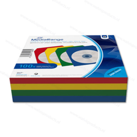 MediaRange 100-pack papieren CD / DVD Enveloppen - assorti kleuren