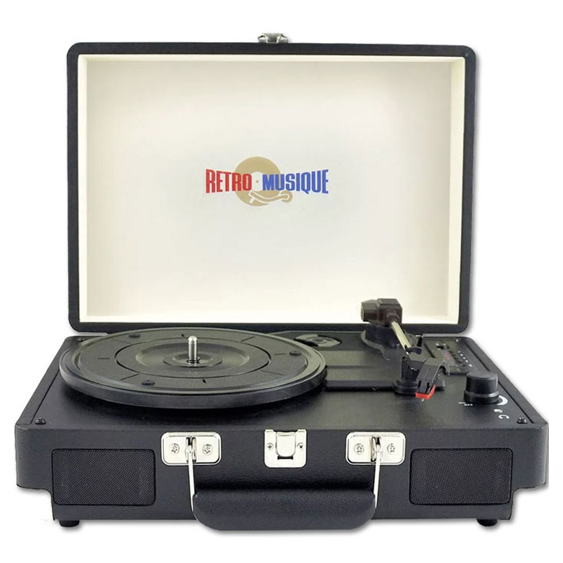 Retro Musique Suitcase Style Bluetooth Platenspeler KXRM19 - Kleur: zwart