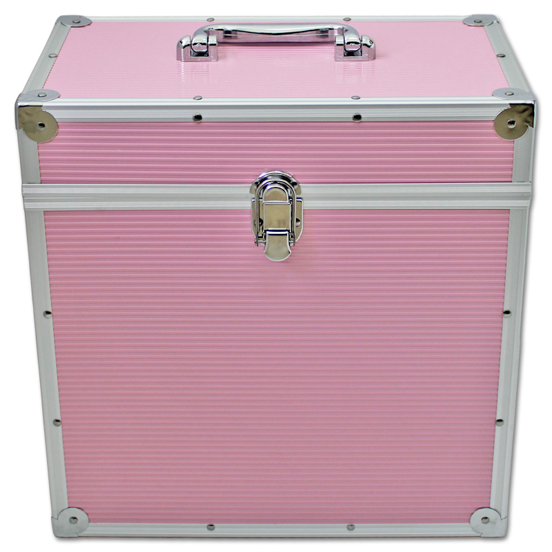 Walvis Products® 12" Vinyl LP Koffer Rosa - für ca. 40 Stück LPs