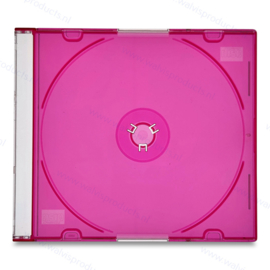 Slim 5.2 mm 1CD Box - clear lid/transparent-red bottom