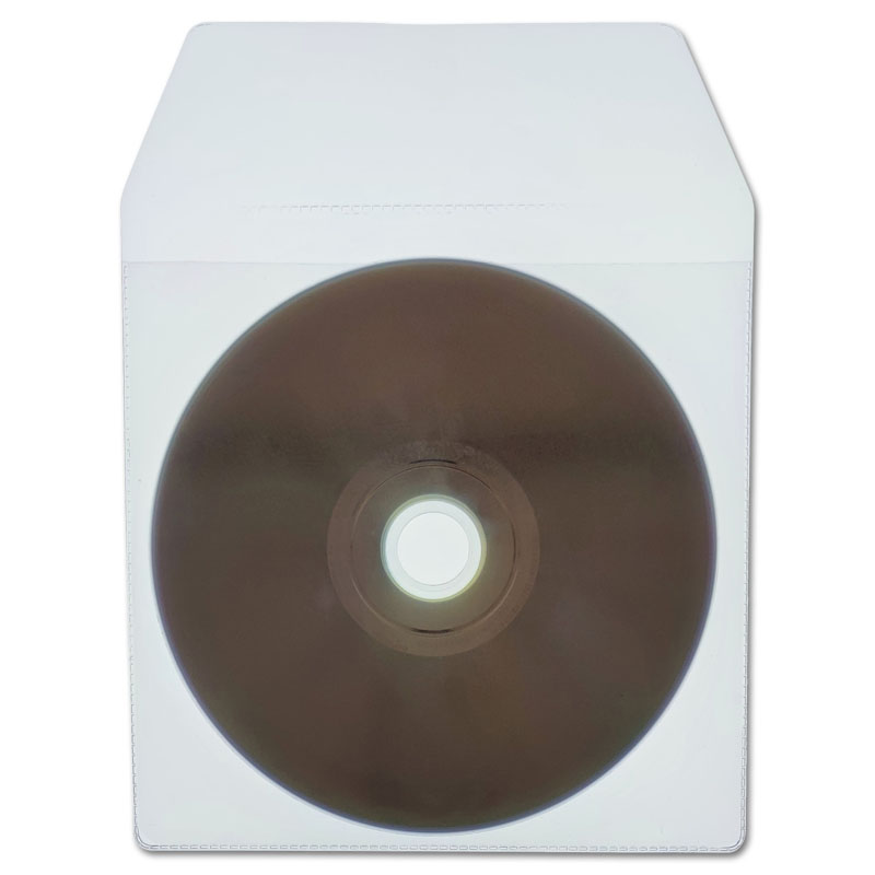 PVC 1 CD / DVD hoesje met klep, transparant, dikte 0.14mm.