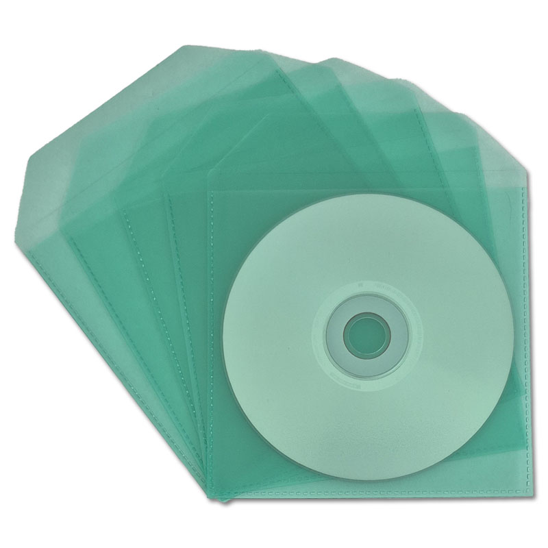 1 CD Sleeve with flap, transparent/green (132 x 135 mm + flap)