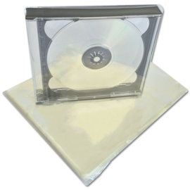100-pack - Clear Cellophane Sealbags for CDs in Fatbox Cases, with resealable flap