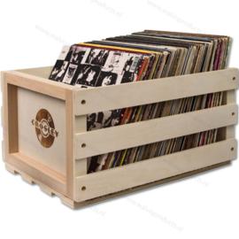 Crosley Schallplatten Holzbox Naturfarbe - für ca. 75 Stück LPs