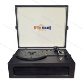 Retro Musique Suitcase Style Bluetooth Platenspeler KXRM28 - Kleur: zwart