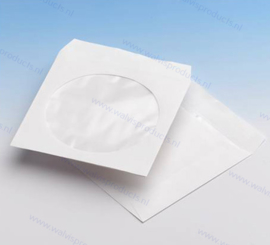 1CD Papier Schutzhülle, mit glasklarem Sichtfenster & selbstklebender Klappe