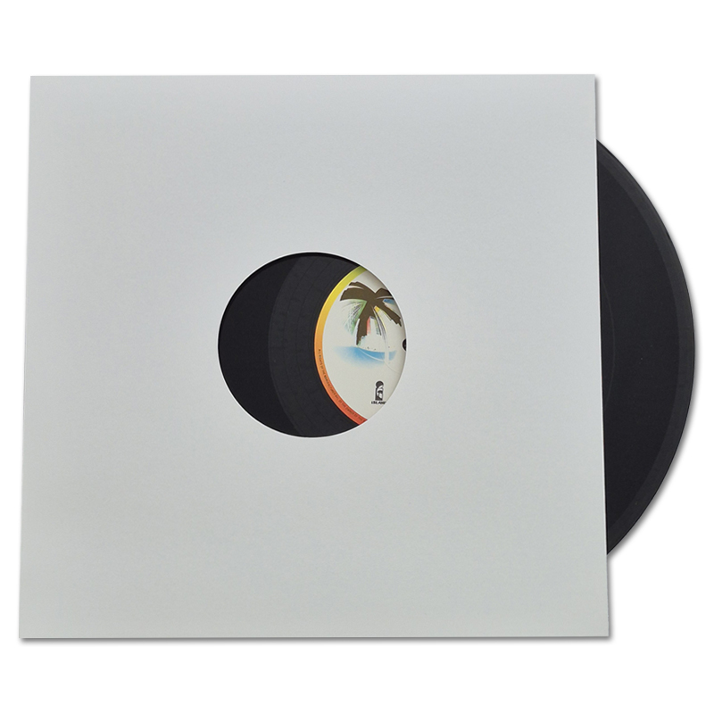 12" Disco Sleeve Vinyl Record Cover with centre holes, 250 grs. white cardboard