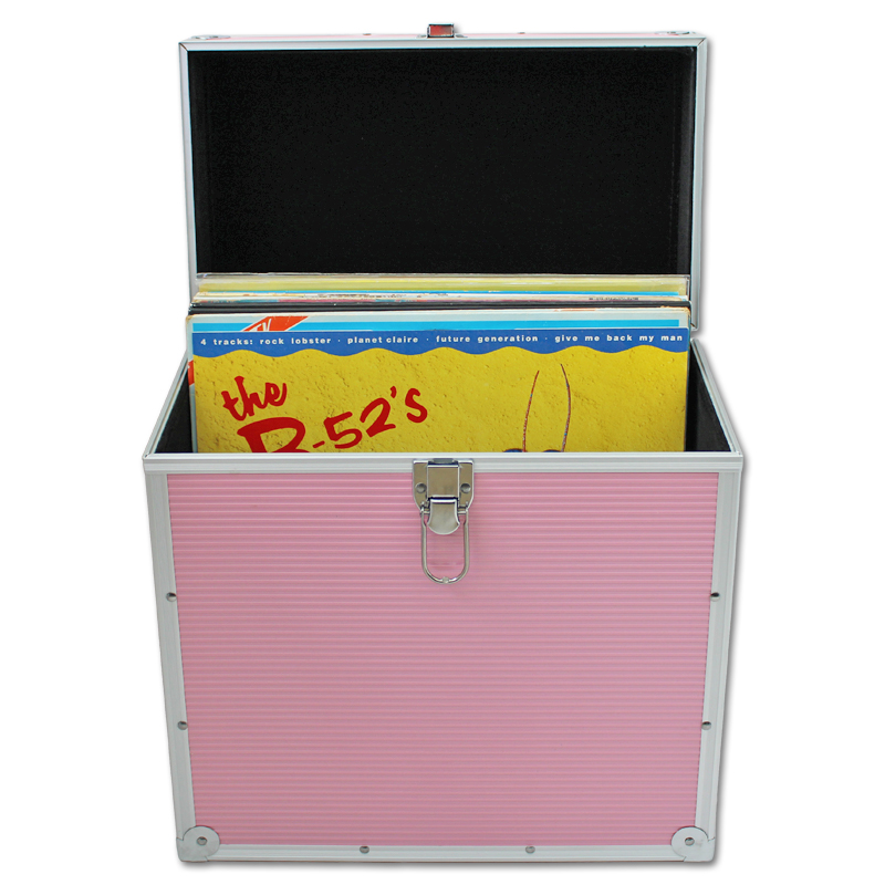 Walvis Products® 12" Vinyl LP Koffer Rosa - für ca. 40 Stück LPs