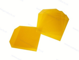 1CD Sleeve with flap, transparent/yellow (132 x 135 mm + flap)