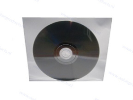 Zelfklevend (met 1 strip) PP 1CD / DVD hoesje, zonder klep, transparant