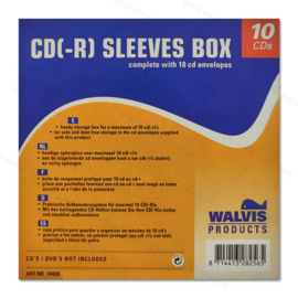 Walvis Products 10CD/DVD Sleeves box, inclusief 10 hoesjes voor elk 1 CD