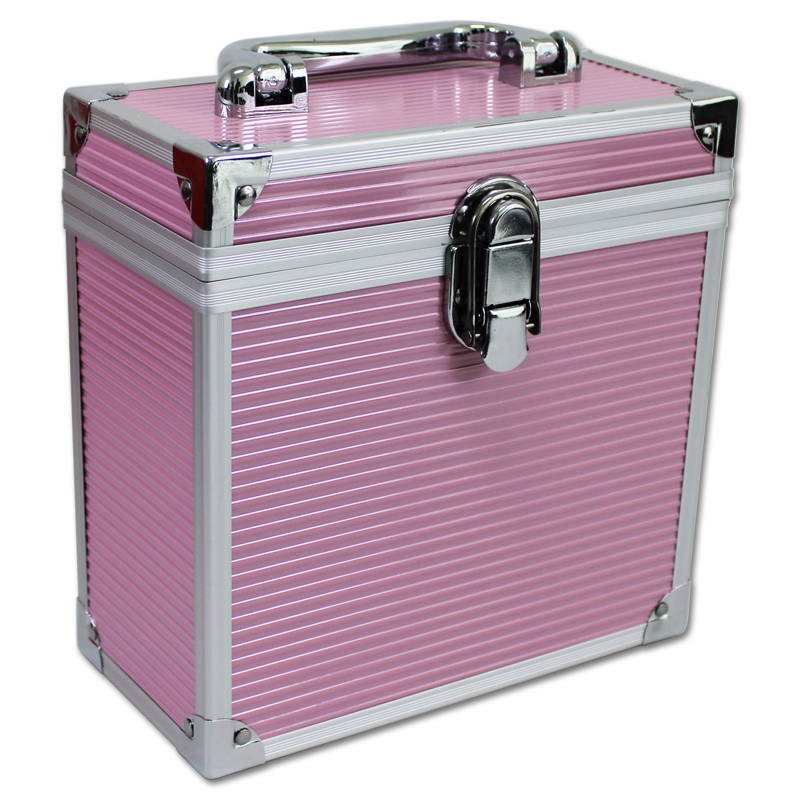 Walvis Products® 7" Vinyl Platenkoffer - voor ca. 35 Singles - kleur: roze