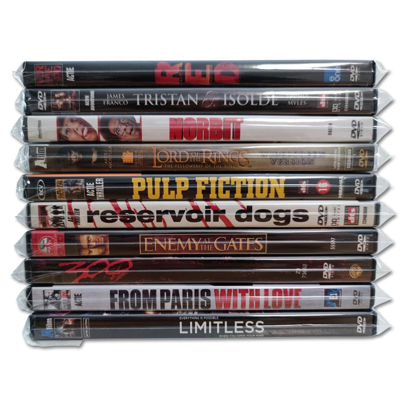 100-pack - Clear Cellophane Sealbags for DVD's in boxes, with resealable flap