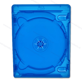 Standaard 14mm. 4-BR (Blu-Ray) doosje, kleur: transparant blauw