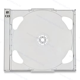 Brilliant 2CD tray, transparant - met "2CD" logo