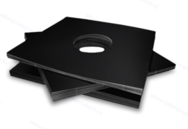 Card Spined 12" Vinyl Record Album Cover with centre holes, 300 grs. black cardboard