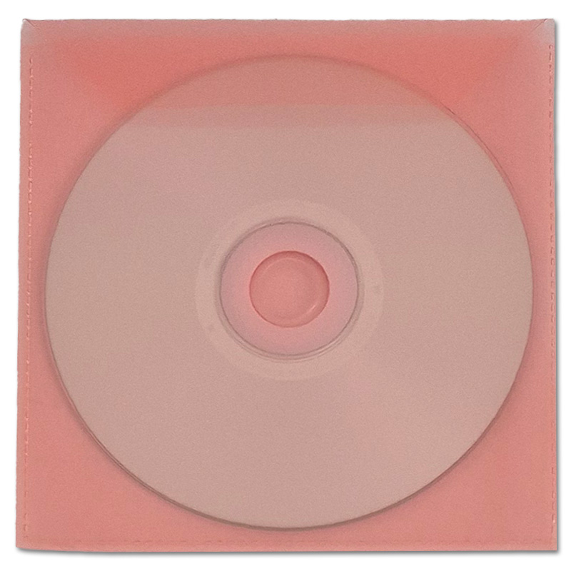 PP 1 CD / DVD hoesje met rechte hoeken en klep, transparant/oranje, dikte 0.12mm.