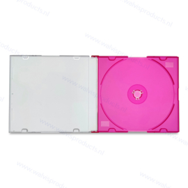 Slim 5.2 mm 1CD Box - clear lid/transparent-red bottom