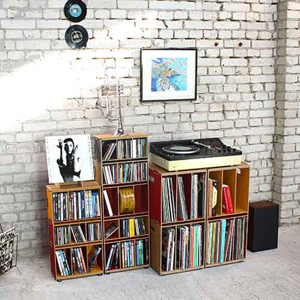 WERKHAUS LP Medienbox, Goldgelb für 80 LPs