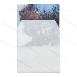 Standard weight 12" PVC Transparent White Vinyl Record Outer Sleeve with flap, thickness 150 micron