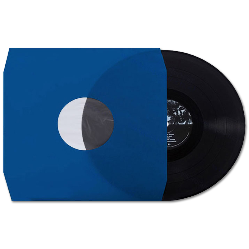 Grammofoonplaten binnenhoes voor LP's, blauw met antistatische voering - afgeschuinde hoeken