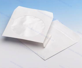 1CD Papier Schutzhülle, mit glasklarem Sichtfenster, selbstklebender Klappe & selbstklebendem Rücken