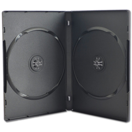 Standaard 14mm. 2 DVD doosje, kleur: zwart, premium kwaliteit
