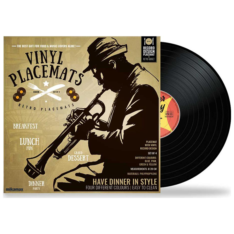 Mikamax Vinyl Record Placemats - set a 4 stuks