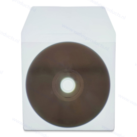 PVC 1CD / DVD hoesje met klep, transparant, dikte 0.14mm.