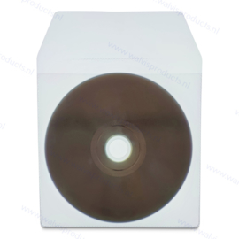 1CD PVC Sleeve with flap, transparent (128 x 128 mm + flap)