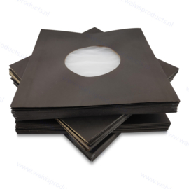 Polylined Paper 7" Vinyl Record Anti Static Sleeve, black 70 grs. paper