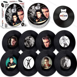 Grammofoonplaten coasters (onderzetters) - set a 8 stuks - Elvis