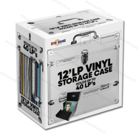 Retro Musique 12" LP Vinyl Storage Case - voor ca. 40 LP's - kleur: zilver