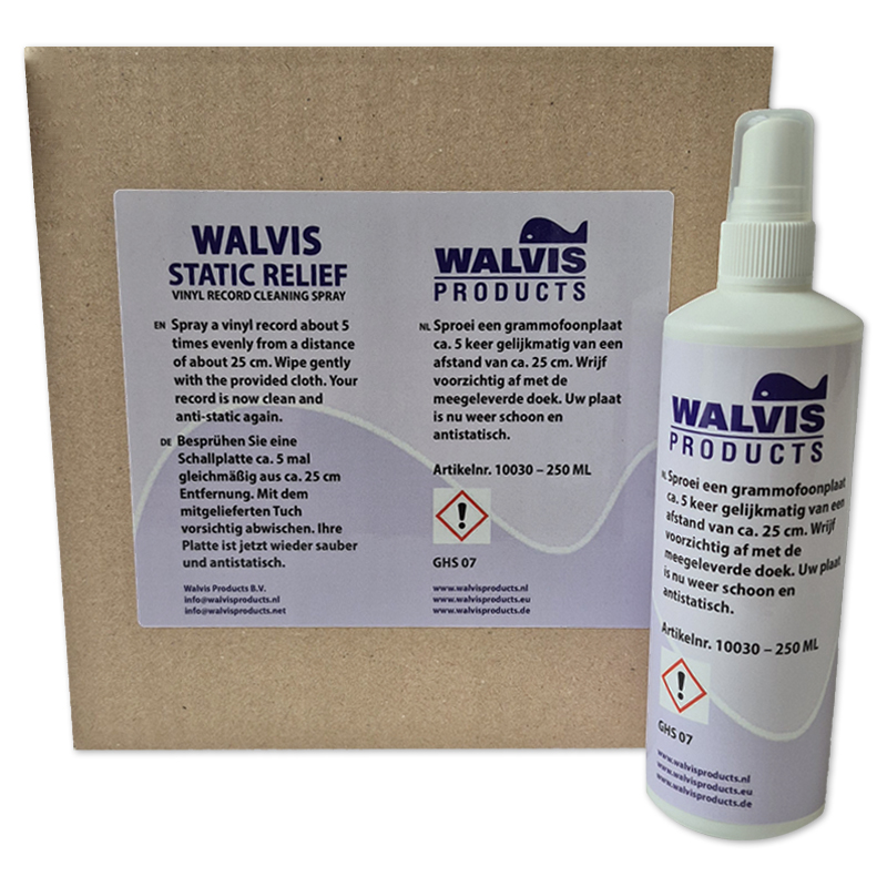 Doosvoordeel - 16 stuks -Sprayflacons à 250 ml. Walvis Static Relief - Vinyl Record Cleaning Spray