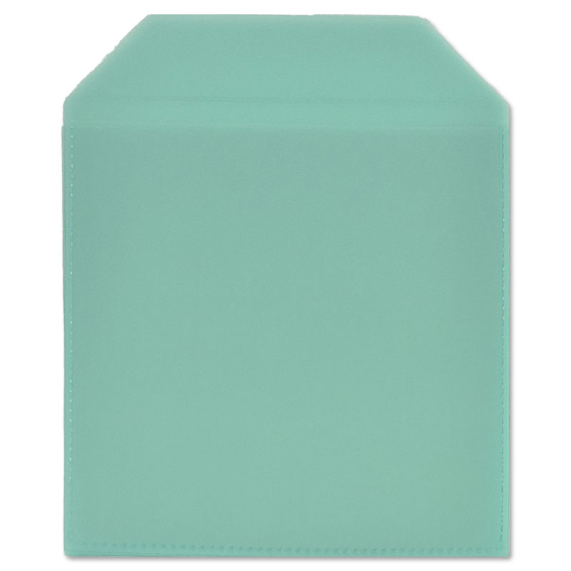PP 1 CD / DVD hoesje met rechte hoeken en klep, transparant/groen, dikte 0.12mm.