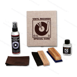 Simply Analog Delux Vinyl Cleaning Boxset | brown linen giftbox