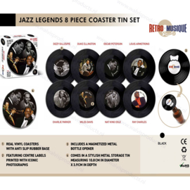 Grammofoonplaten coasters (onderzetters) - set a 8 stuks - Jazz Legends