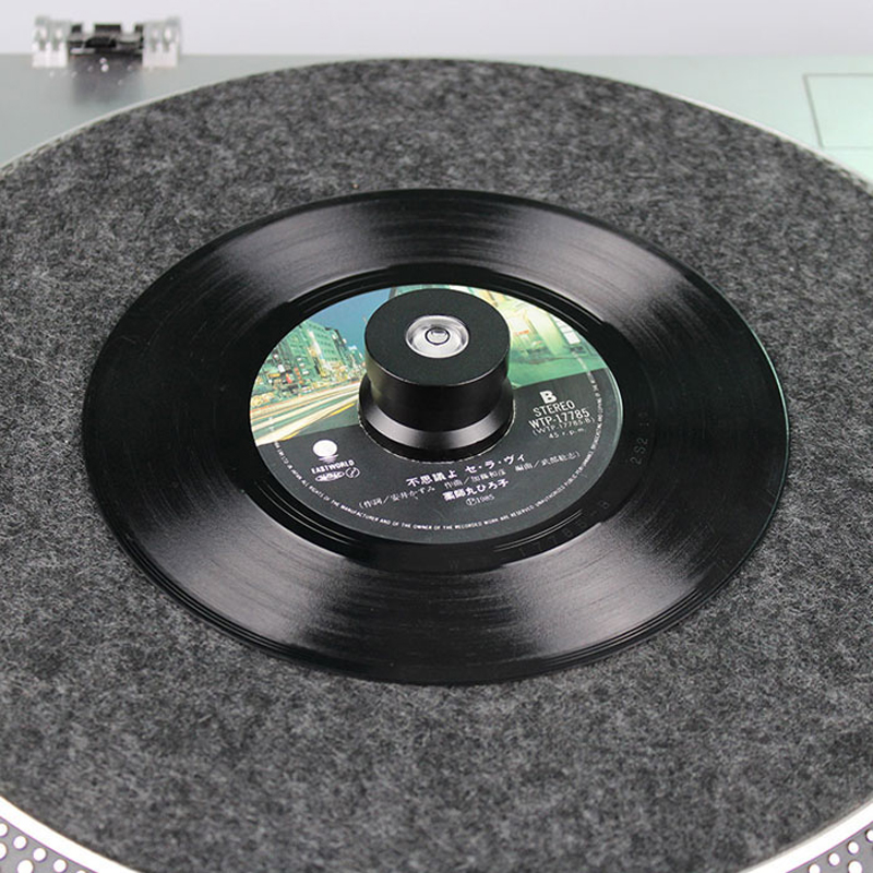 Goka  Aluminium 45 RPM Single Adapter & Libelle | zwart