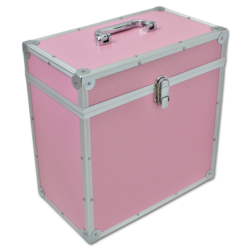 Walvis Products® 12" Vinyl LP Koffer Rosa - für ca. 40 Stück LPs
