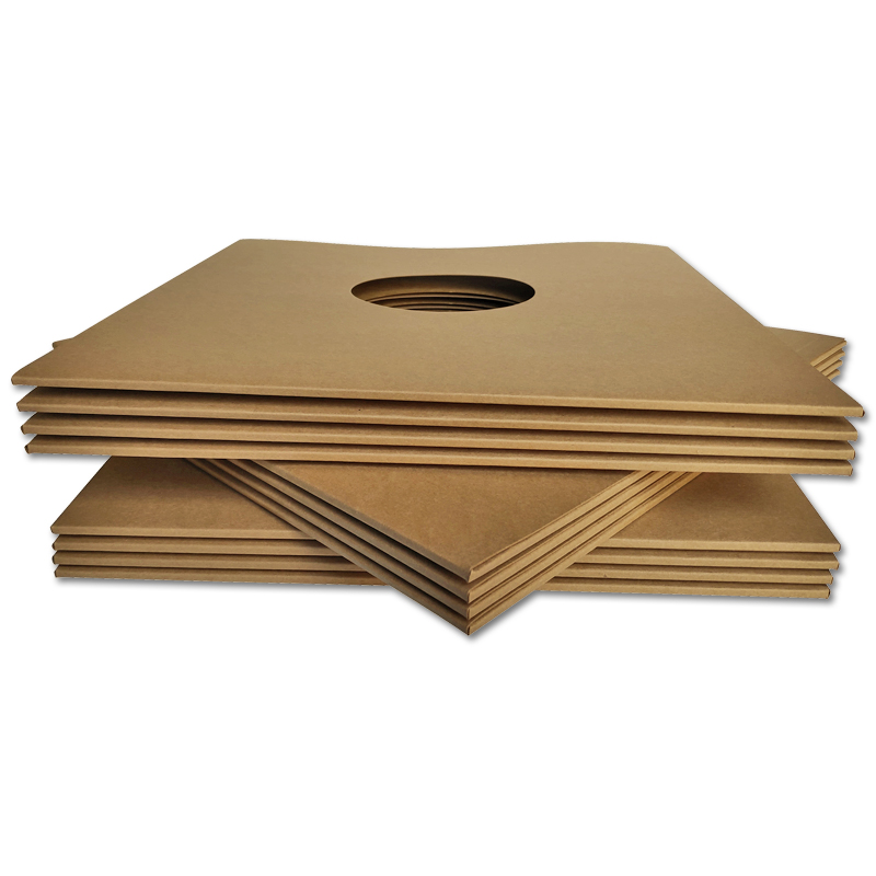 Card Spined 12" Vinyl Record Album Cover with centre holes, 300 grs. brown kraft