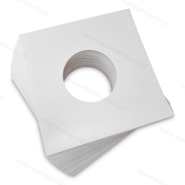 Card 7" Vinyl Record Sleeve with centre holes, white 350 grs. card