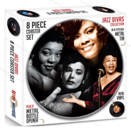 Grammofoonplaten coasters (onderzetters) - set a 8 stuks - Jazz Divas