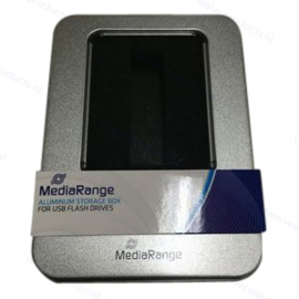 MediaRange Aluminium-Box für 1 USB Speicherstick - Silber