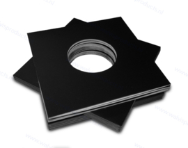 Card 7" Vinyl Record Sleeve with centre holes, black 300 grs. card