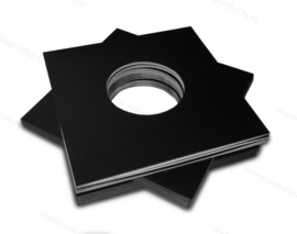 Card 7" Vinyl Record Sleeve with centre holes, black 350 grs. card