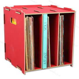 WERKHAUS Mediabox voor ca. 80 LP's - donkerrood