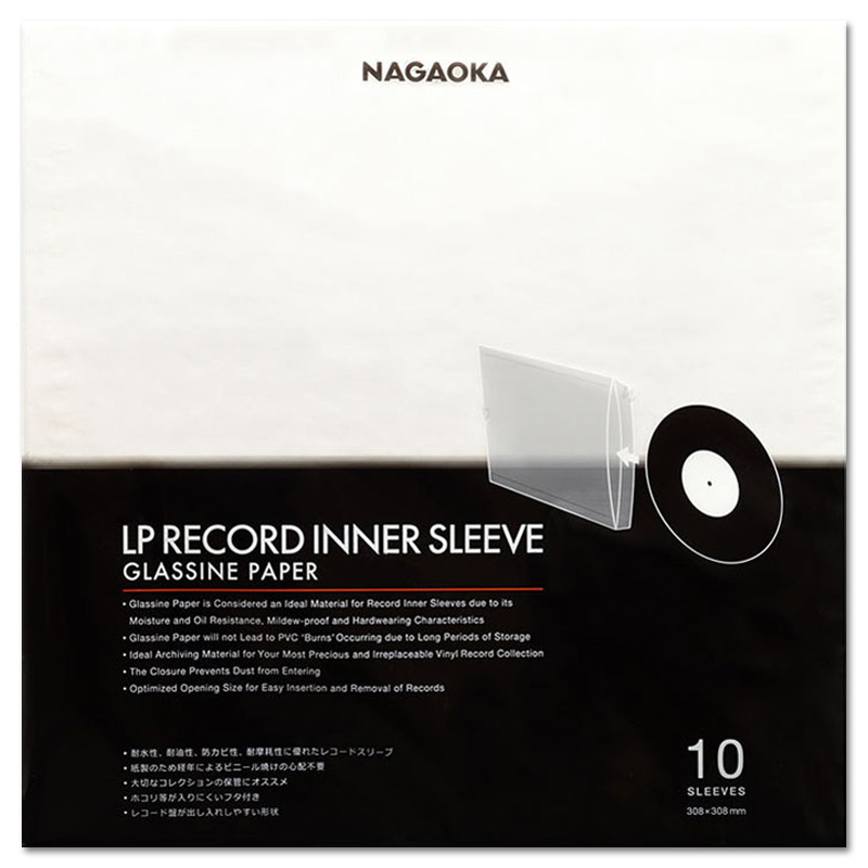 Nagaoka GRS-LP10 Glassine Paper Anti-Static Inner Sleeves (10-pack)